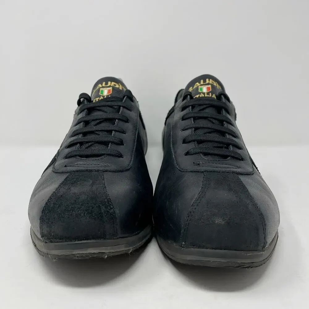 Gaudi Black Leather Suede Sneakers Mens Size EU 44 US 10.5